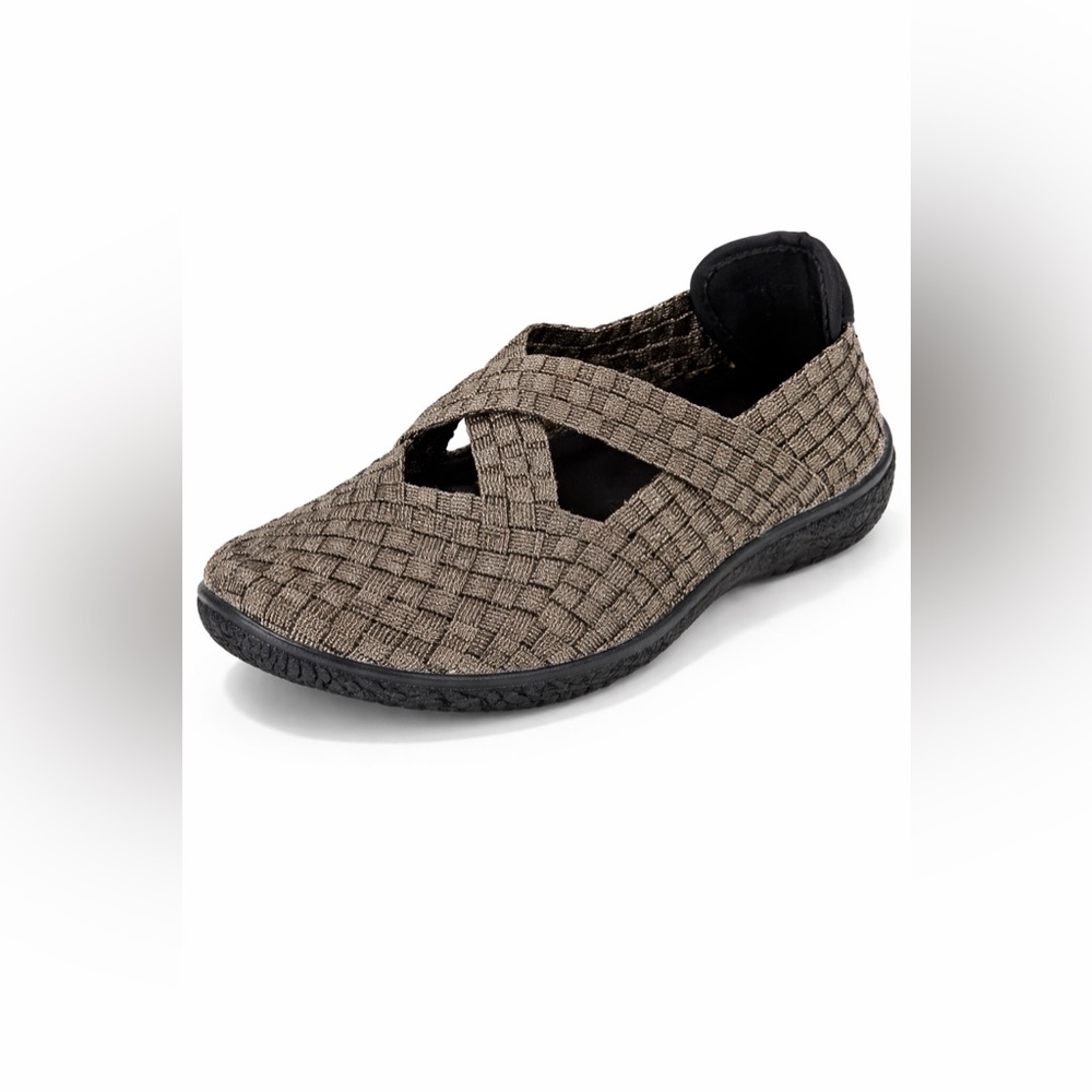 Bernie Mev Margo Woven Mary Jane Slip On Comfort Shoes Stretch